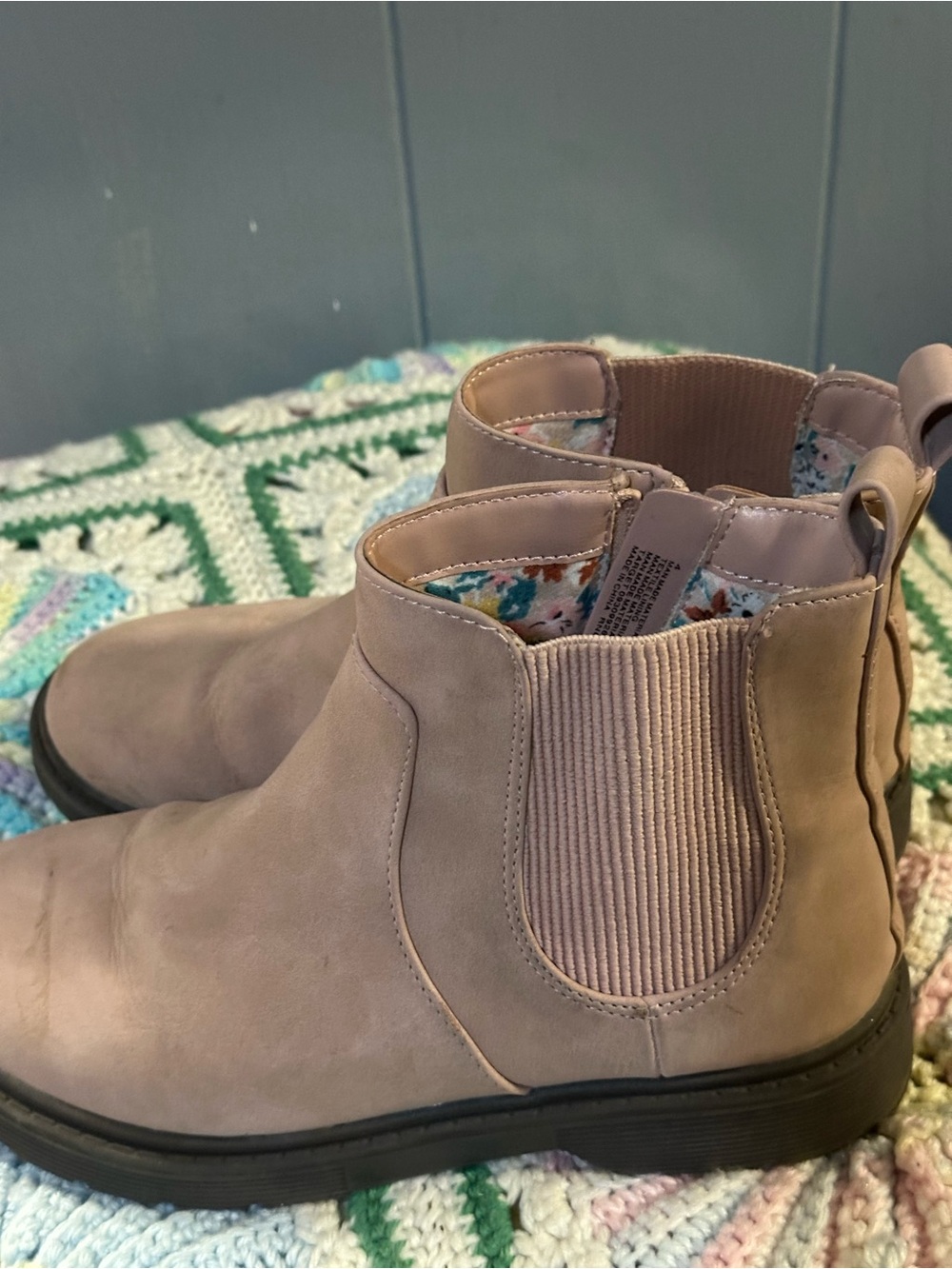 Black Suede Ankle Boots with Knit Cuff size 8.5 and 4 (2for 1) - Picture 6 of 12